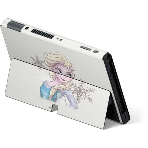 Disney Frozen Elsa Snowflakes Art Nintendo Switch OLED (2021) Skin